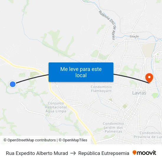 Rua Expedito Alberto Murad to República Eutrepsemia map