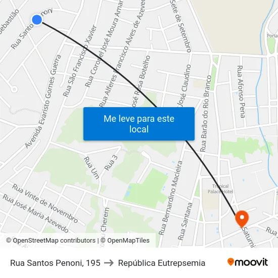 Rua Santos Penoni, 195 to República Eutrepsemia map