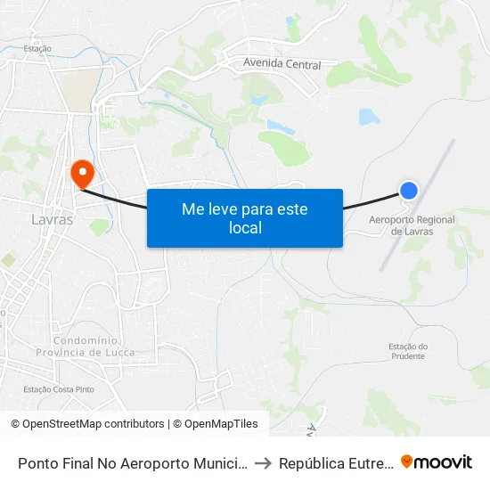 Ponto Final No Aeroporto Municipal De Lavras to República Eutrepsemia map