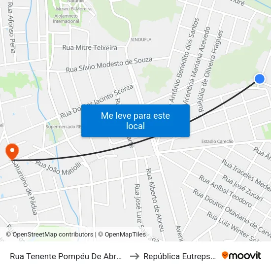 Rua Tenente Pompéu De Abreu, 268 to República Eutrepsemia map