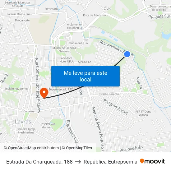 Estrada Da Charqueada, 188 to República Eutrepsemia map