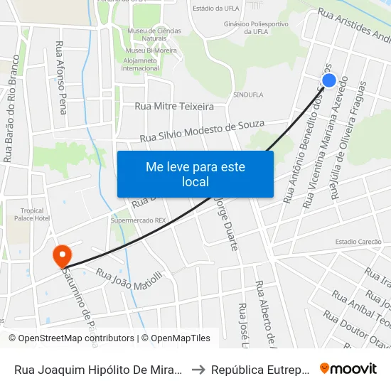 Rua Joaquim Hipólito De Miranda, 82a to República Eutrepsemia map