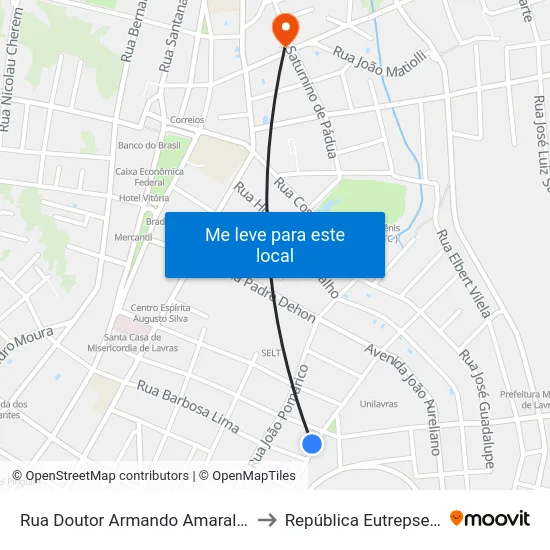 Rua Doutor Armando Amaral, 191 to República Eutrepsemia map