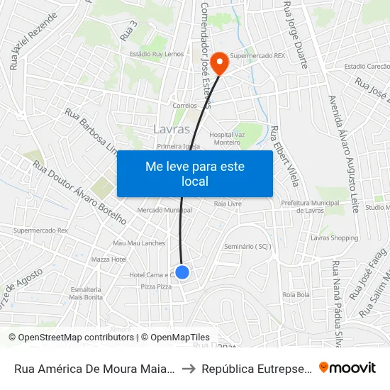 Rua América De Moura Maia, 391 to República Eutrepsemia map