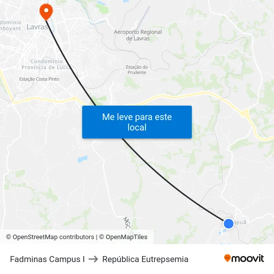 Fadminas Campus I to República Eutrepsemia map