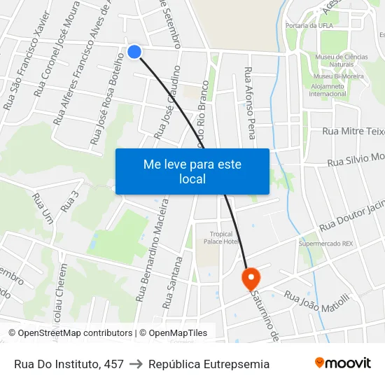 Rua Do Instituto, 457 to República Eutrepsemia map