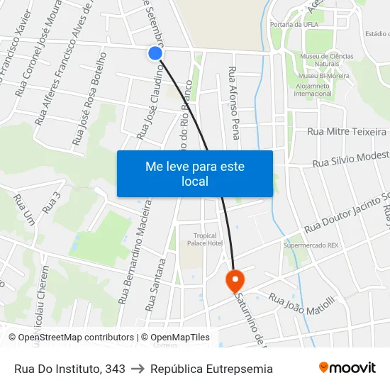 Rua Do Instituto, 343 to República Eutrepsemia map