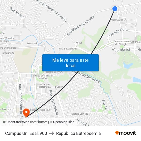 Campus Uni Esal, 900 to República Eutrepsemia map