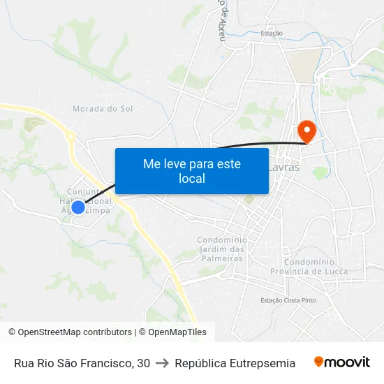 Rua Rio São Francisco, 30 to República Eutrepsemia map