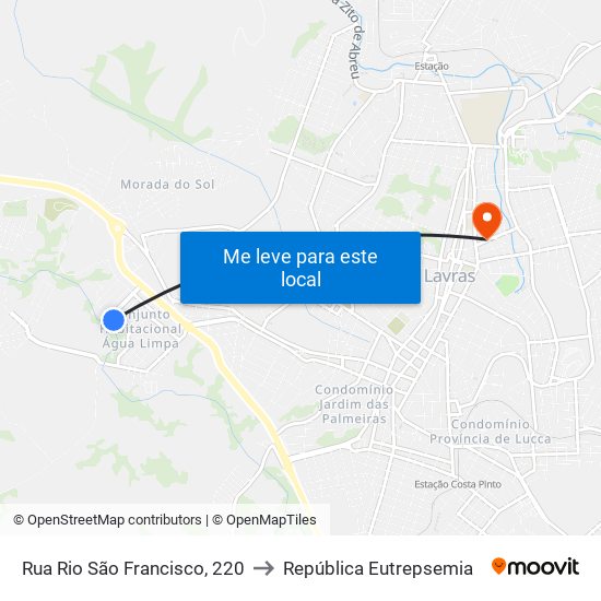 Rua Rio São Francisco, 220 to República Eutrepsemia map
