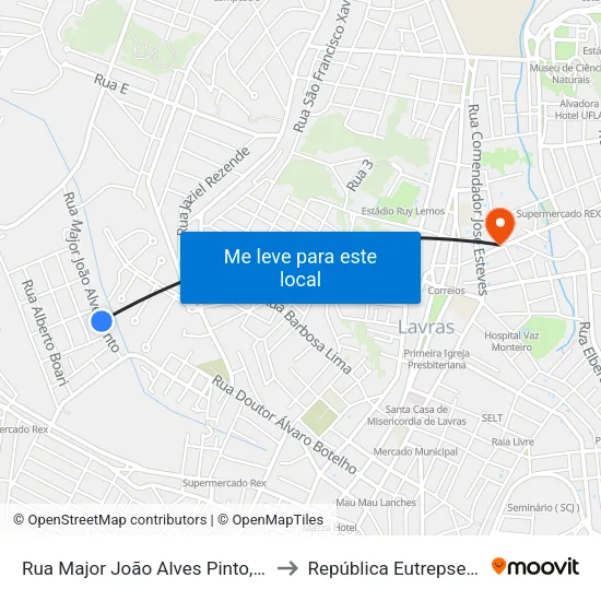 Rua Major João Alves Pinto, 170 to República Eutrepsemia map