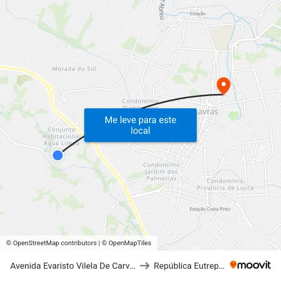 Avenida Evaristo Vilela De Carvalho, 441 to República Eutrepsemia map