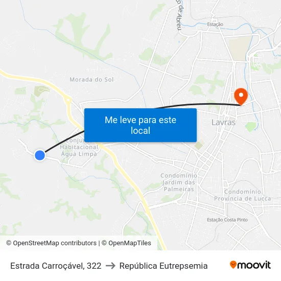Estrada Carroçável, 322 to República Eutrepsemia map