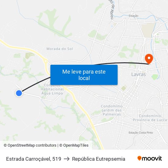 Estrada Carroçável, 519 to República Eutrepsemia map