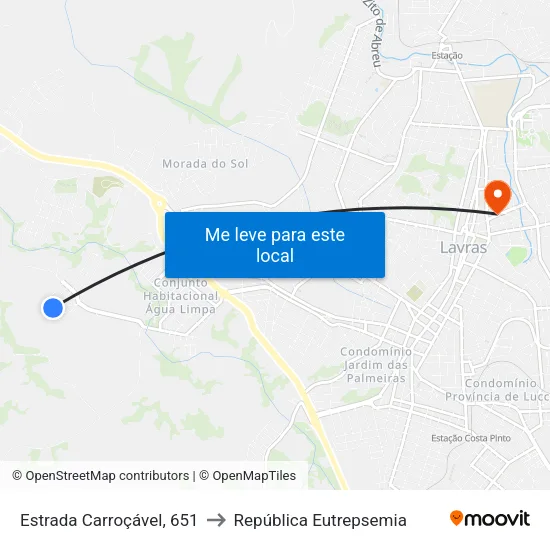 Estrada Carroçável, 651 to República Eutrepsemia map