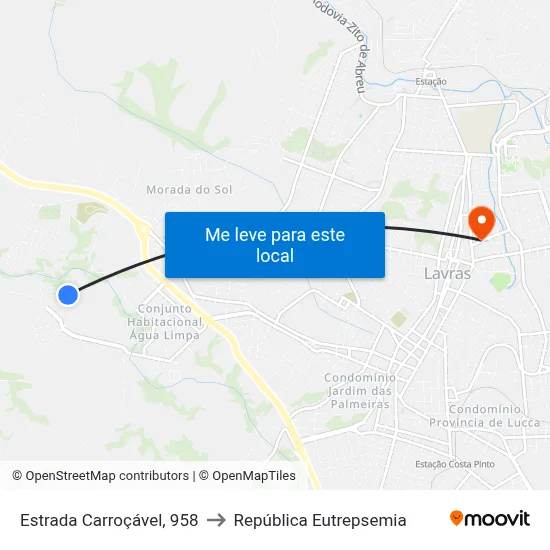 Estrada Carroçável, 958 to República Eutrepsemia map