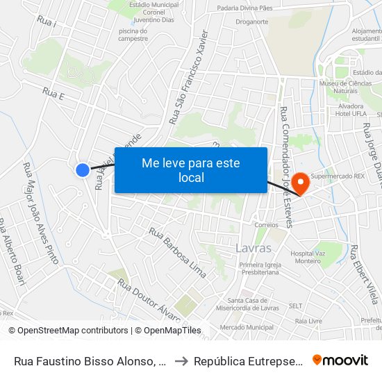 Rua Faustino Bisso Alonso, 494 to República Eutrepsemia map