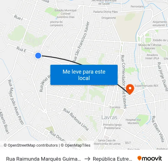 Rua Raimunda Marquês Guimarães, 1042 to República Eutrepsemia map
