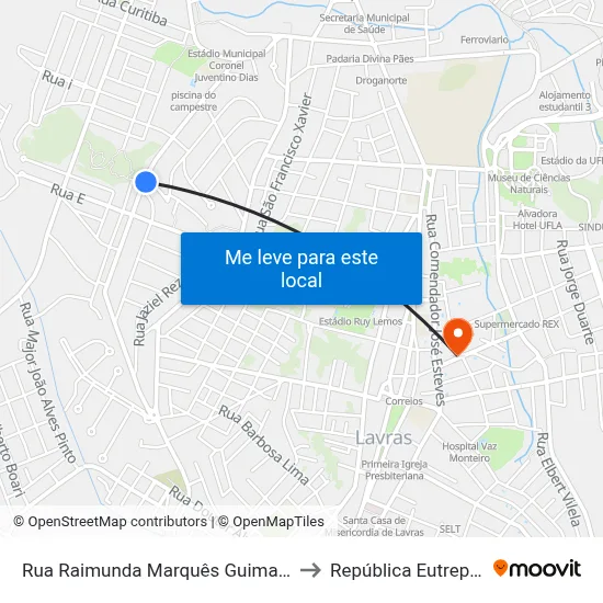 Rua Raimunda Marquês Guimarães, 957 to República Eutrepsemia map