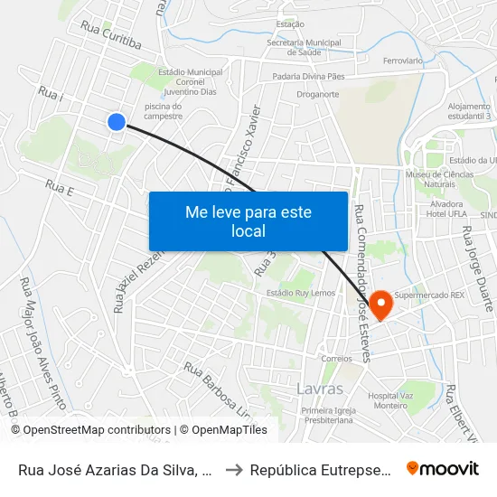 Rua José Azarias Da Silva, 128 to República Eutrepsemia map
