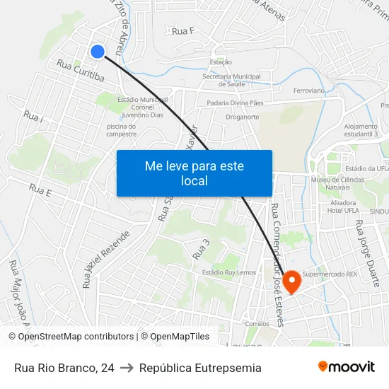 Rua Rio Branco, 24 to República Eutrepsemia map