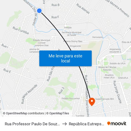 Rua Professor Paulo De Souza, 320 to República Eutrepsemia map