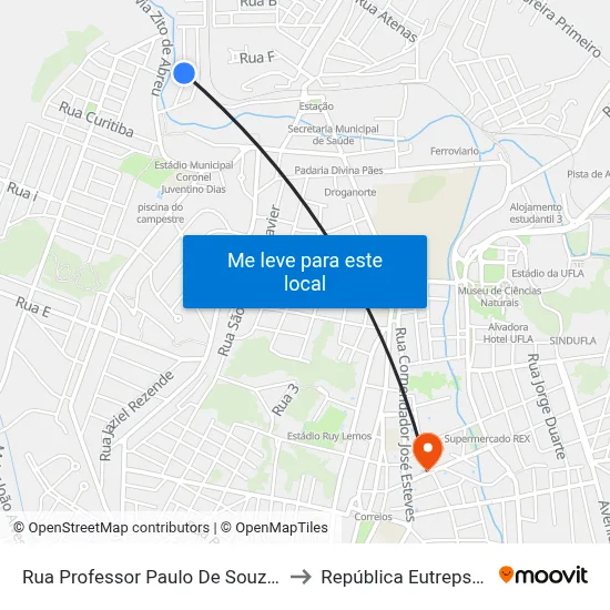 Rua Professor Paulo De Souza, 149 to República Eutrepsemia map