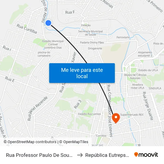 Rua Professor Paulo De Souza, 40 to República Eutrepsemia map