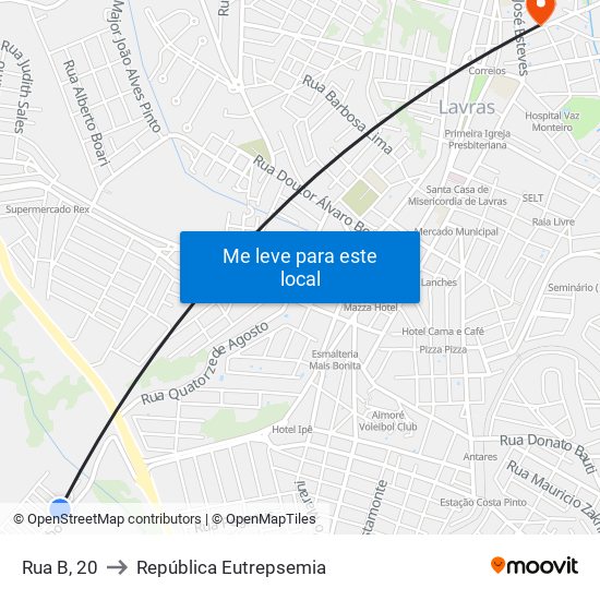 Rua B, 20 to República Eutrepsemia map