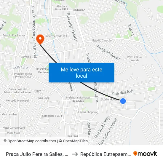 Praca Julio Pereira Salles, 51 to República Eutrepsemia map