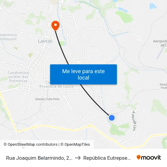 Rua Joaquim Belarmindo, 286 to República Eutrepsemia map