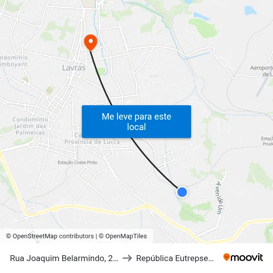 Rua Joaquim Belarmindo, 286 to República Eutrepsemia map