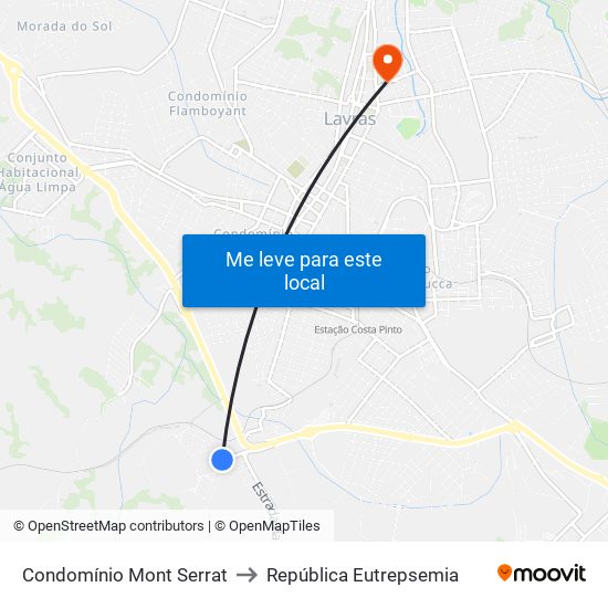 Condomínio Mont Serrat to República Eutrepsemia map