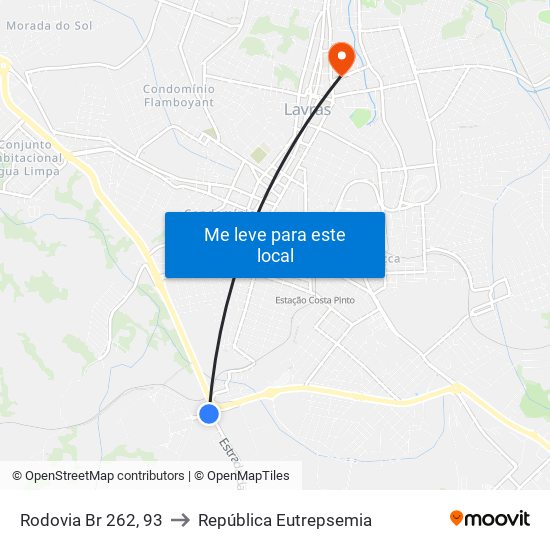 Rodovia Br 262, 93 to República Eutrepsemia map