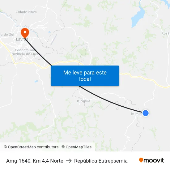 Amg-1640, Km 4,4 Norte to República Eutrepsemia map