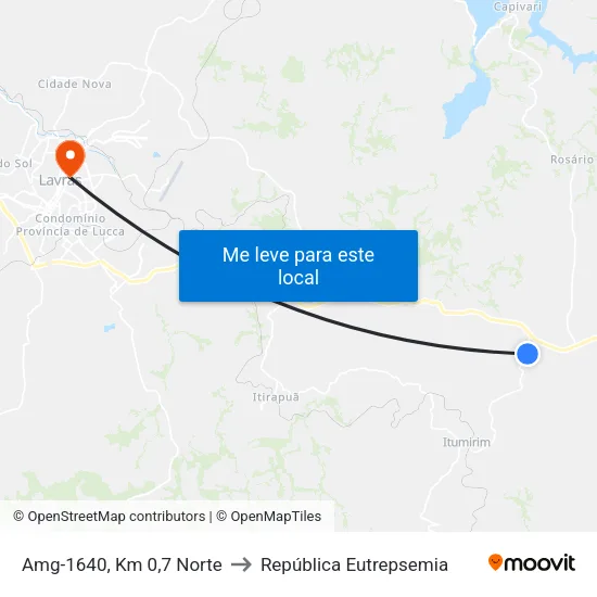 Amg-1640, Km 0,7 Norte to República Eutrepsemia map