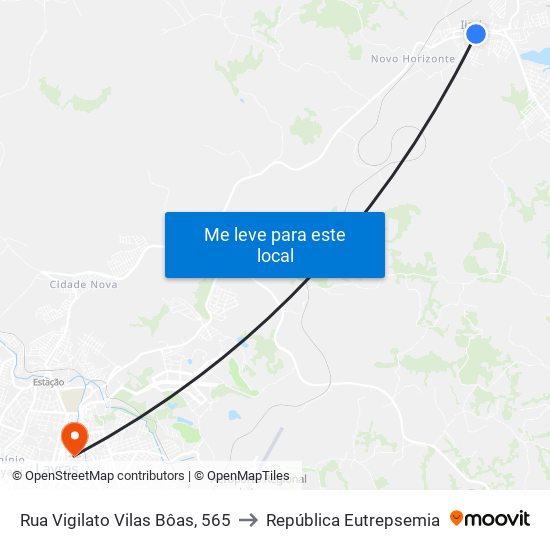 Rua Vigilato Vilas Bôas, 565 to República Eutrepsemia map