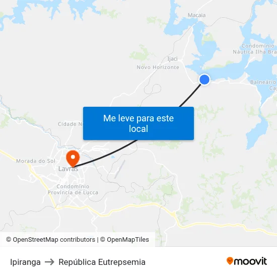 Ipiranga to República Eutrepsemia map