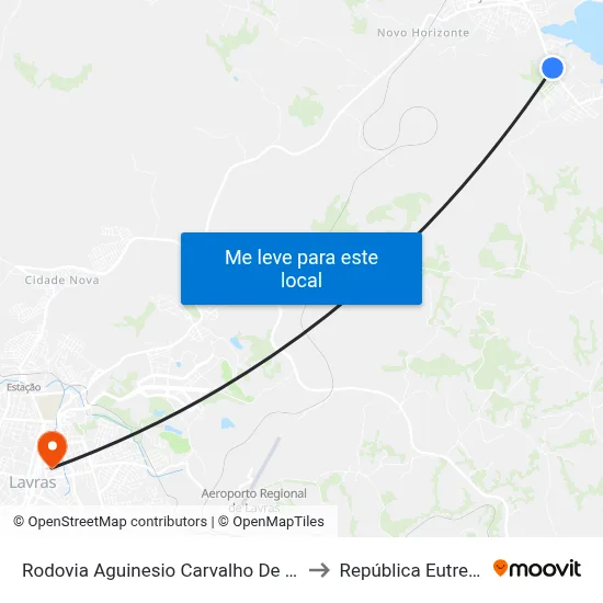 Rodovia Aguinesio Carvalho De Souza, 1112 to República Eutrepsemia map