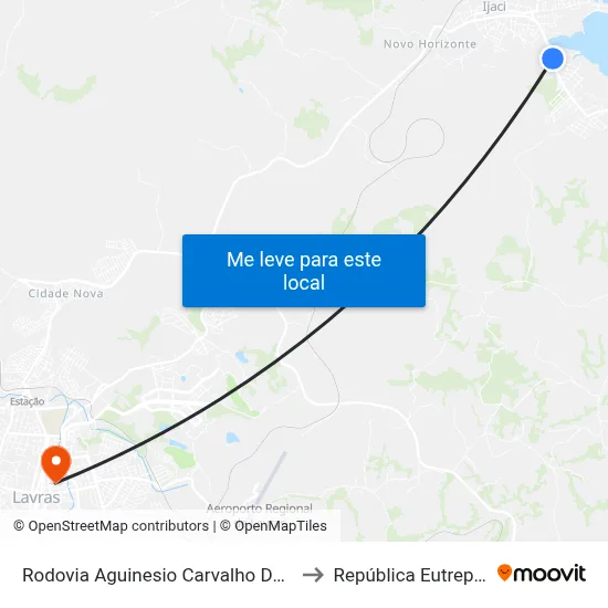 Rodovia Aguinesio Carvalho De Souza, 8 to República Eutrepsemia map
