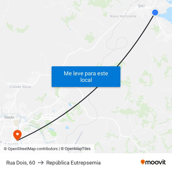 Rua Dois, 60 to República Eutrepsemia map