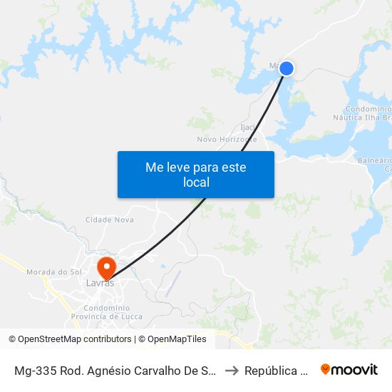 Mg-335 Rod. Agnésio Carvalho De Souza Km 73,1 Sul | Entr. Macaia to República Eutrepsemia map