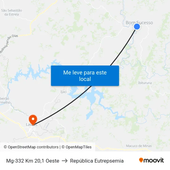 Mg-332 Km 20,1 Oeste to República Eutrepsemia map