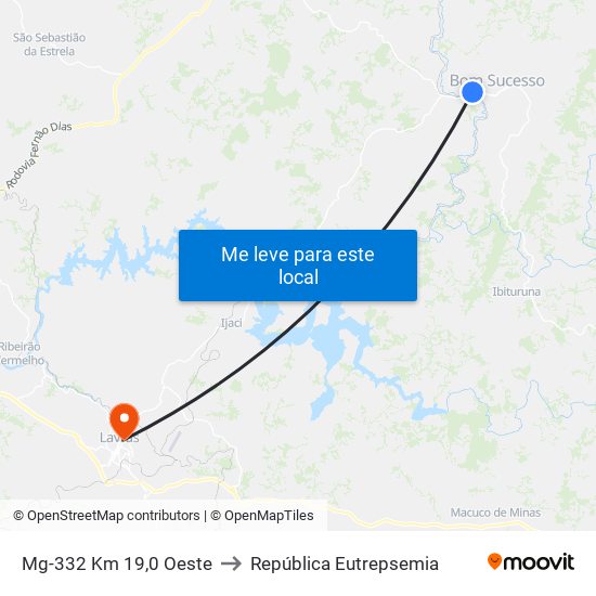 Mg-332 Km 19,0 Oeste to República Eutrepsemia map