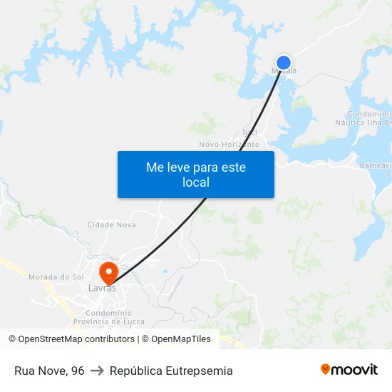 Rua Nove, 96 to República Eutrepsemia map