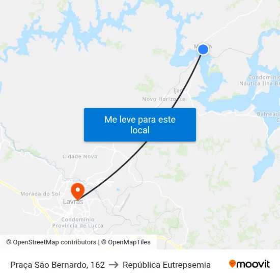 Praça São Bernardo, 162 to República Eutrepsemia map