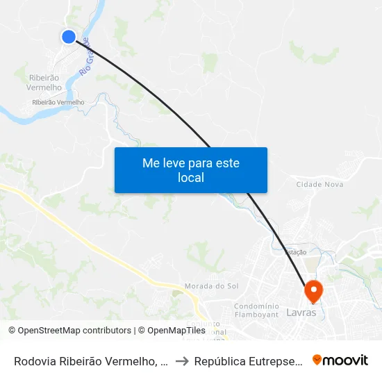 Rodovia Ribeirão Vermelho, 819 to República Eutrepsemia map