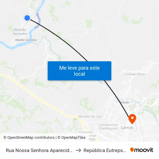 Rua Nossa Senhora Aparecida, 548 to República Eutrepsemia map