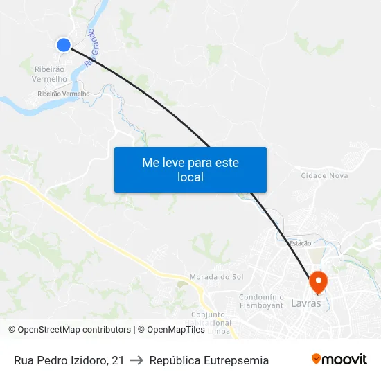 Rua Pedro Izidoro, 21 to República Eutrepsemia map