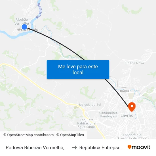 Rodovia Ribeirão Vermelho, 300 to República Eutrepsemia map